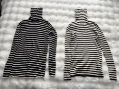 2枚セット タートルネック ボーダー ユニクロ UNIQLO XL 未使用に近い