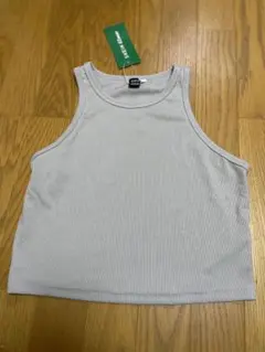 SHEIN リブ編み タンクトップ ライトグレー　Lサイズ