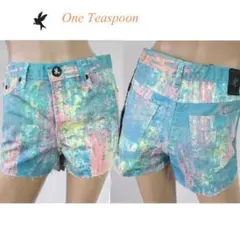処分新品One Teaspoon ROMEOSタイダイ染デニムショートサイズ26