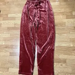 赤 ベロア パンツ