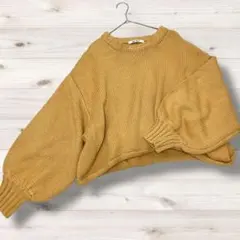 ニット　セーター　ショート丈　ドロップショルダー　カジュアル1247v