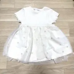 美品　ZARA ザラ　ベビー　花柄刺繍　チュールワンピース　女の子