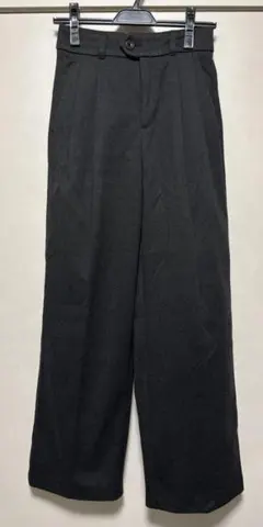 GU ヘリンボーンタックワイドパンツ +EC（丈長め80.0cm）　ダークグレー