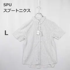 【スプートニクス】半袖シャツ ボタンダウン ストライプ ビジカジ 新品タグ付 Lのサムネイル