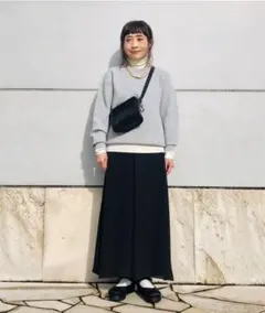 ウォッシャブルストレッチミラノリブクルーネックセーター 03グレー S