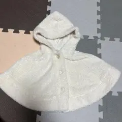 ホワイトフード付きポンチョ 80-95cm