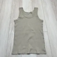 ユニクロ リブタンクトップ ベージュ Mサイズ