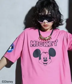 美品　ディズニー　ミッキー　Tシャツ　オーバー　LLサイズ　gevs.