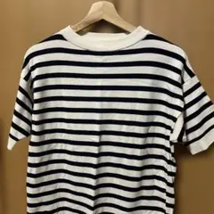 ボーダー柄 半袖ニット クルーネックのサムネイル