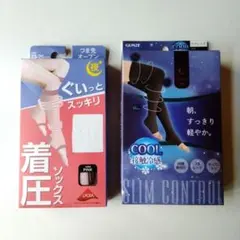 グンゼ　おやすみ着圧フルレッグ　接触冷感　着圧ソックス　つま先オープンタイプ