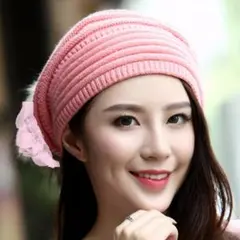 新品 セール 大人気 ニット 帽子 毛 フェイク ファー ボンボン付き