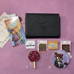 ⑫　しまむら　Disney　ちはる　ズートピア　ニック　折り財布　バッジ　３点のサムネイル