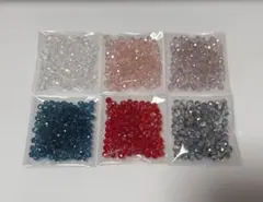 6ミリ ガラスビーズ 25g 6色まとめ売り
