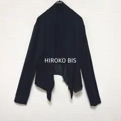 美品『HIROKO BIS』変形カーディガン ジャケット 黒 異素材【9】のサムネイル