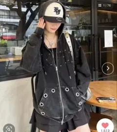アイレットクラッシュロゴオーバーパーカーのサムネイル