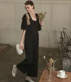 【2点セット】BONLECILL noir ショルダーリボンジャケット&パンツ