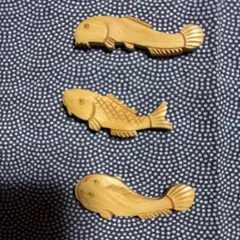 木製魚形箸置き3個セット