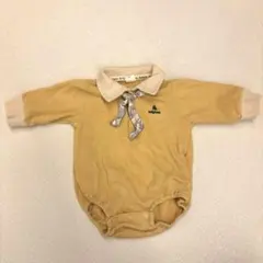 &mignon アンドミニョン 襟付きタイロンパース マスタード