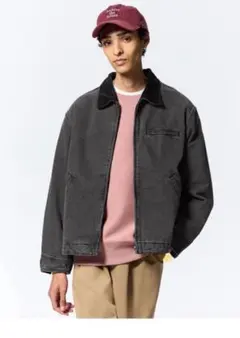 GU ウォッシュドコットンワークジャケット Mダークグレー