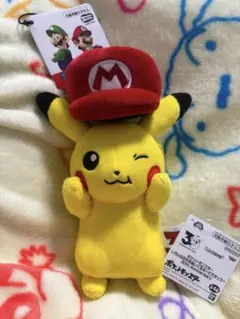ポケットモンスター ピカチュウ ぬいぐるみ マリオ帽子付き