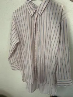 oneway ピンク 青 ストライプ 長袖 シャツ 春服 カジュアル 秋服のサムネイル