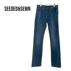 ⭐️SEEDED&SEWN スリムストレートデニム　濃紺　美品　NATHAN