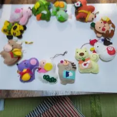 フェルト製動物チャームセット