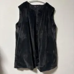 SHEIN ダークグレー ボアベスト