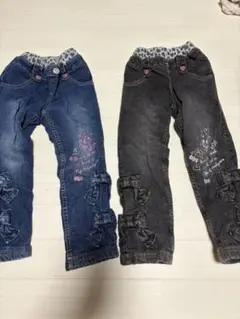 リボン付きデニムパンツ2点セット