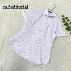 エムエフエディトリアル✳️ブラウス 半袖シャツ ストライプ柄 M オフィス 古女