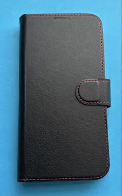 手帳型スマホケース 黒赤 コンビネーション