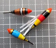 タナゴ浮子【少し大きめ】 外通し型 トンボ付き 3点セット