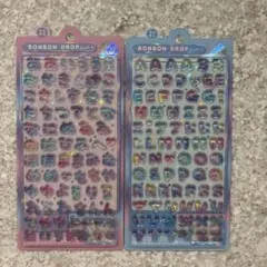 正規品 ボンボンドロップシール もじもじボンボン ひらがな　えいもじ 2枚セット