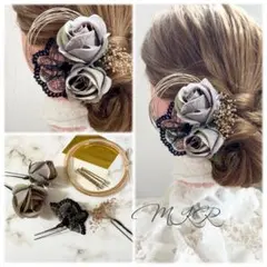 成人式 髪飾り 袴 卒業式 水引 金箔 振袖 七五三 金箔 着物 結婚式 黒金