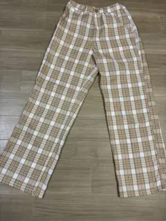 チェック柄ロングパンツ Lサイズ