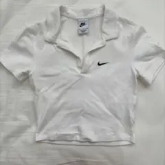 NIKE クロップドポロシャツ ホワイト S