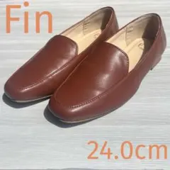 Fin スクエアトゥローファー【低反発スポンジ入り】24cm ブラウン 着用2回のサムネイル
