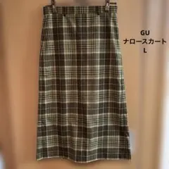 GU ロングタイトスカート　チェック　L