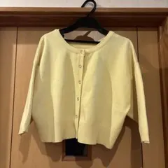 w closet ダブルクローゼット カーディガン 7分丈 黄色