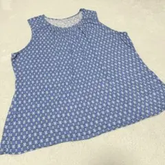 GEMON ネイビー ホワイト ダイヤモンドパターン 半袖チュニック かすり 