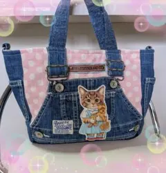 コヤンイサムチョン デニムリメイク バッグ サンダーちゃん＆わんこ ピンクドット