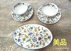 MINTON ミントン カップ＆ソーサー 2客 オーバルプレート 3点セット美品