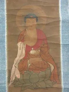 阿弥陀如来像」阿弥陀仏 彩色木版画 1枚|仏画 仏教美術 江戸時代 木版