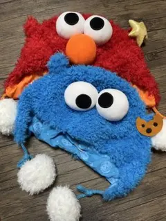 エルモ クッキーモンスター 帽子セット usj ユニバ 被り物