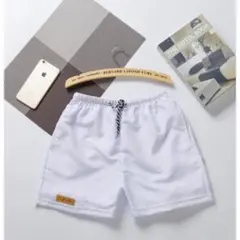 d*n様 ワンポイント シンプル ショートパンツ ショーツ XL ホワイト 男女