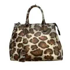 美品《GIANNI CHIARINI》レオパード ハンドバック