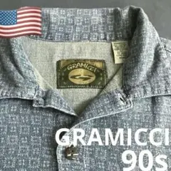 レア◎90s【USA製】コットン柄物シャツ vintageココナッツボタンのサムネイル