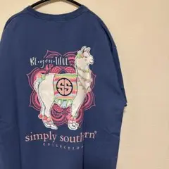 M US 古着 Ｔシャツsimply southern アルパカ　ラマ