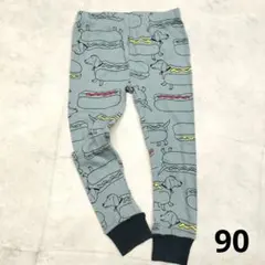 カーターズ　ベビー　レギンスパンツ　ホットドッグ　犬　ブルー　綿100　コストコ