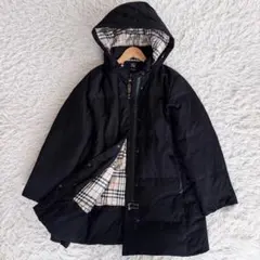 美品　XLサイズ　バーバリーロンドン　ダウンコート　2way　ノバチェック　黒色